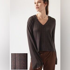 Athleta Harmony Hoodie‎ Lightweight Sweatshirt Mahogany Heather Size Medium